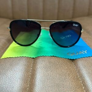 Quay All In Women’s Aviator Black & Gold Sunglasses